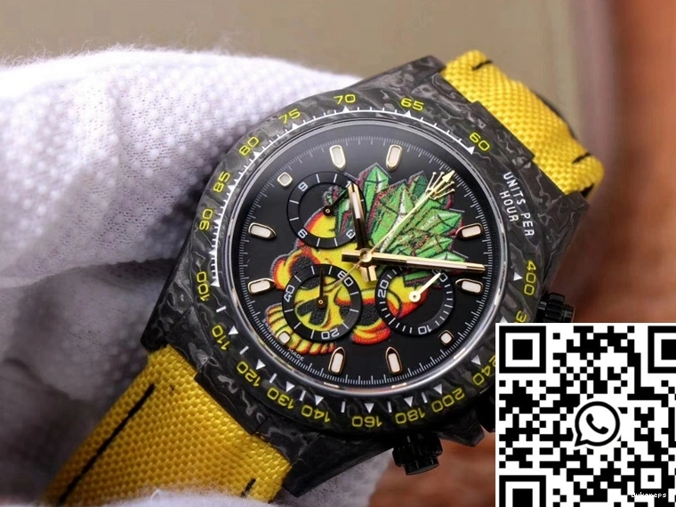 Fiber Carbon Rolex Chronograph Dial Daytona Edition Skull Cosmos Color 0402